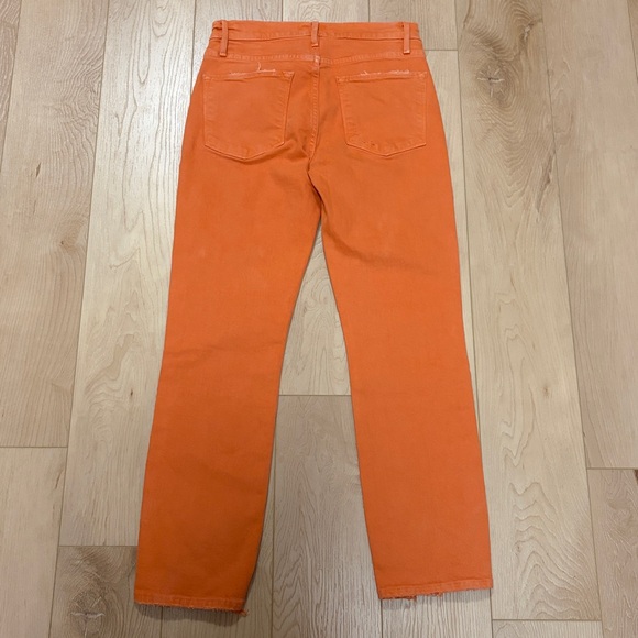 FRAME Le High Straight, Distressed, Washed Tangerine, sz 27 - Picture 4 of 15